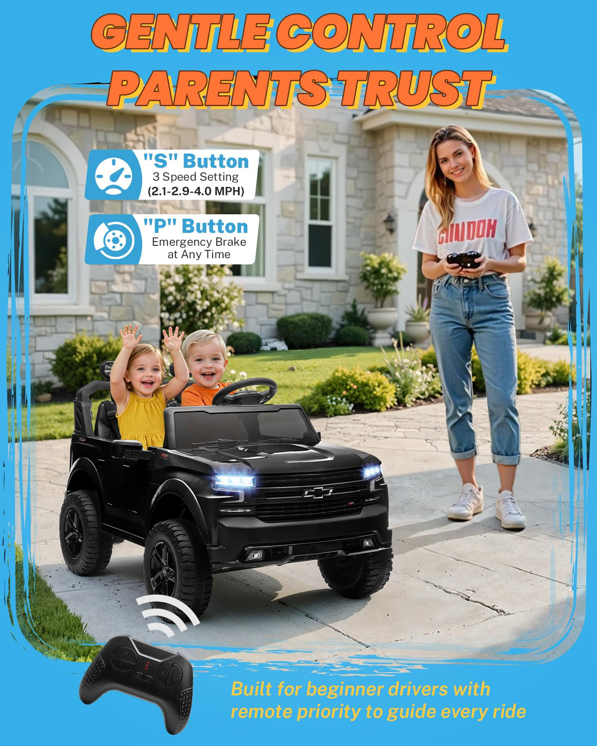 24V 2 Seater Ride on Car with Remote Control, Black G602