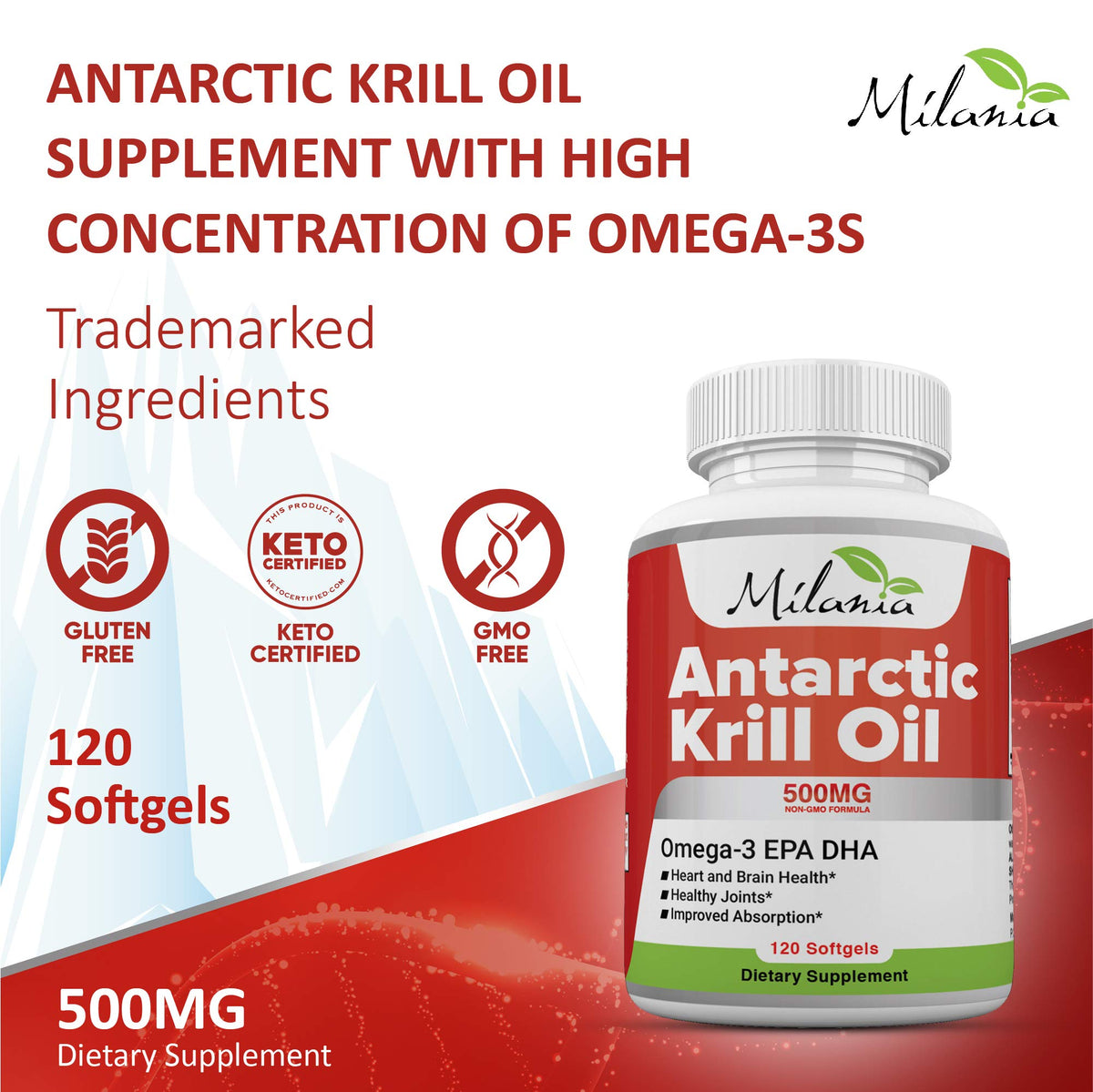 Krill Oil 120 Softgels Omega-3 EPA DHA Astaxanthin 500mg F35185