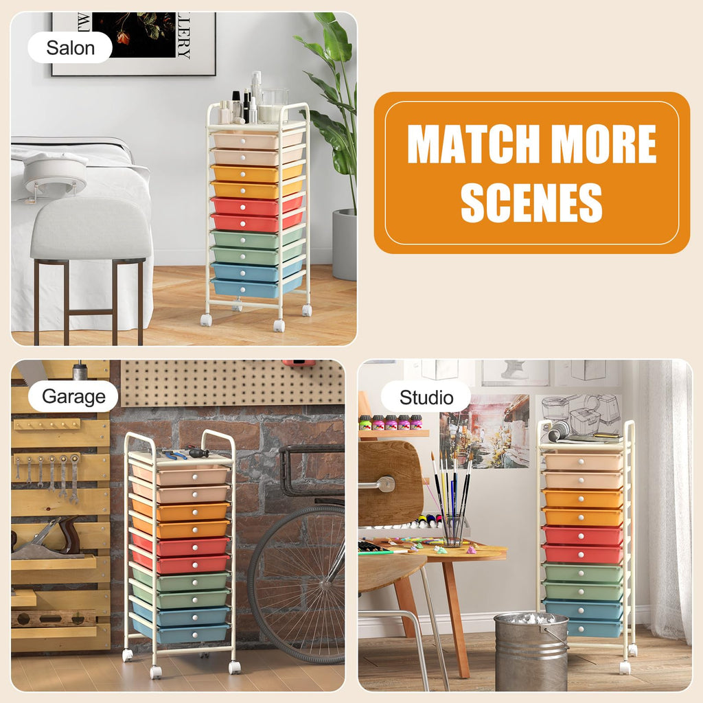 10 Drawer Rolling Storage Cart N779608