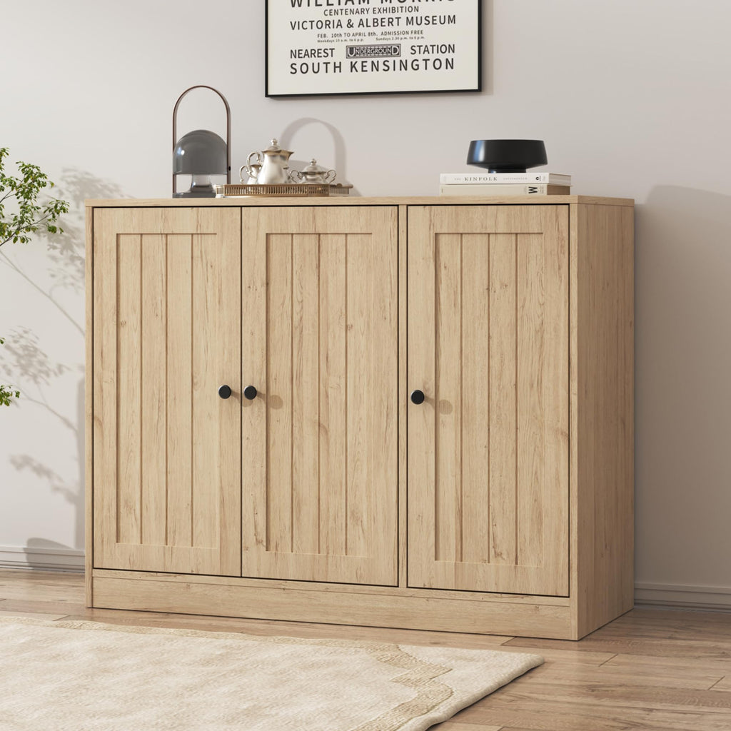 Buffet Cabinet with 3 Doors and Adjustable Shelf Z950
