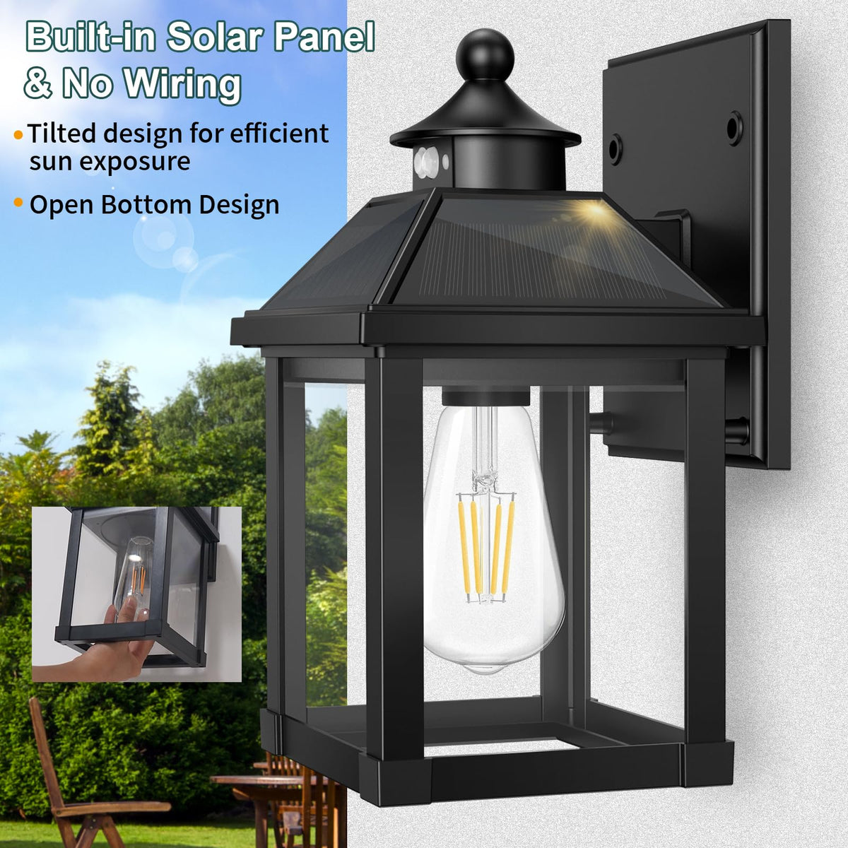 Solar Porch Lights Outdoor Dusk to Dawn with Motion Sensor V951062