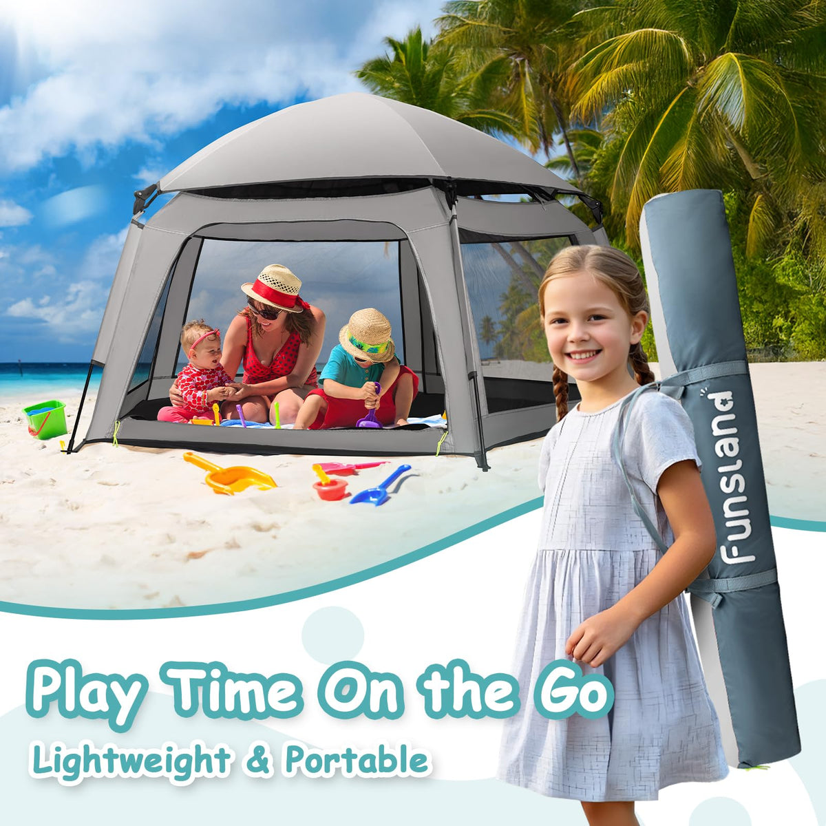 Pop-up Play Tent with Canopy Travel Bag L2210