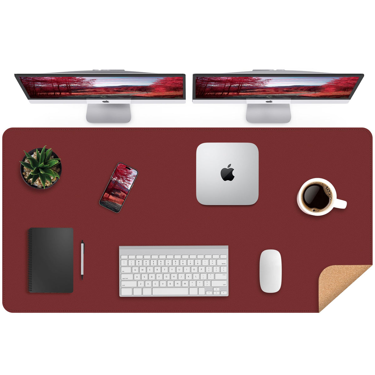 Cork & PU Leather Desk Mat 47" x 23.6" Q786