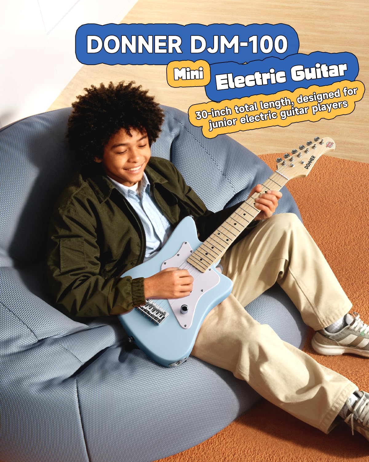 30 Inch Kids Electric Guitar Beginner Kit Blue X535