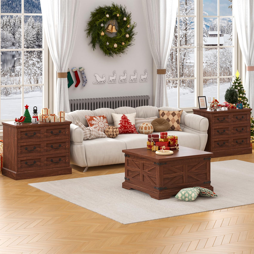 Cherry Wood Nightstand with Charging Station W62327