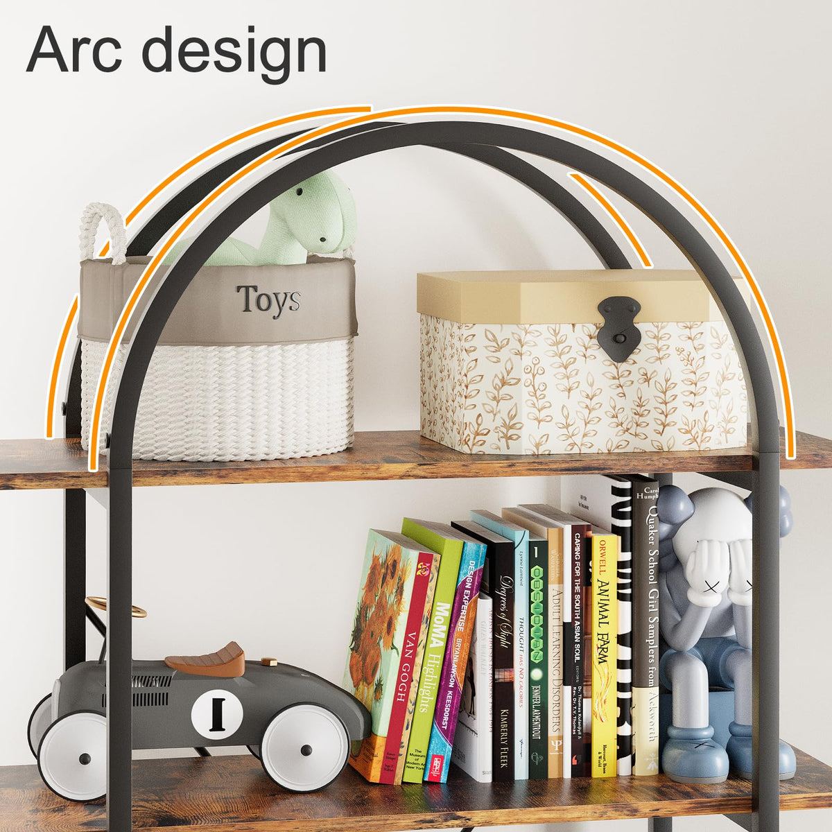 5 Tier Arched Bookshelf A507