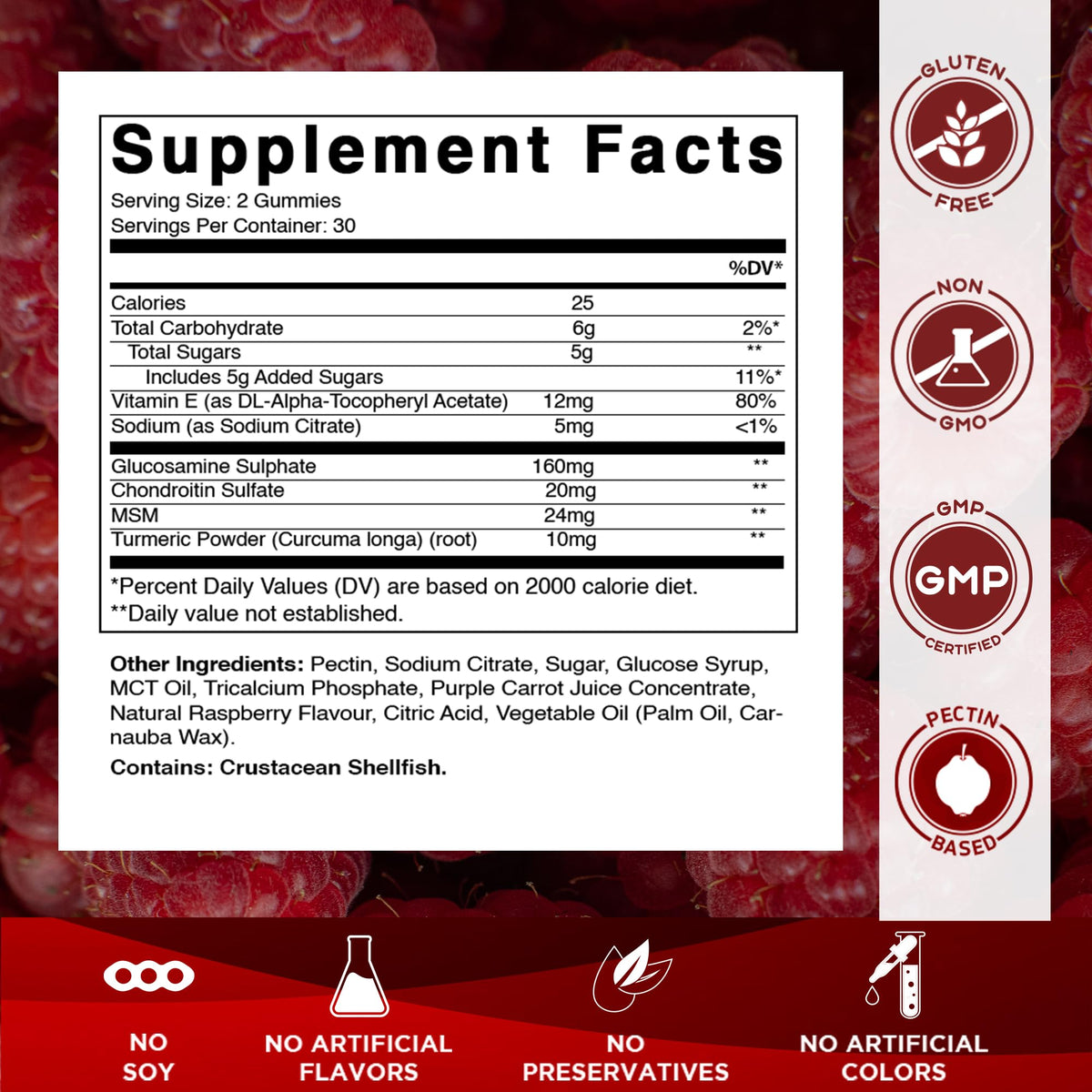 Glucosamine Chondroitin with MSM & Vitamin E 60 Gummies B920488