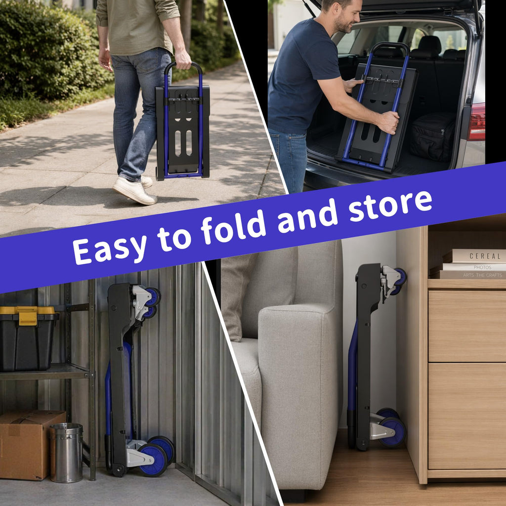 3-in-1 Folding Hand Truck 330lbs Portable Dolly Cart with Adjustable Handle R549055