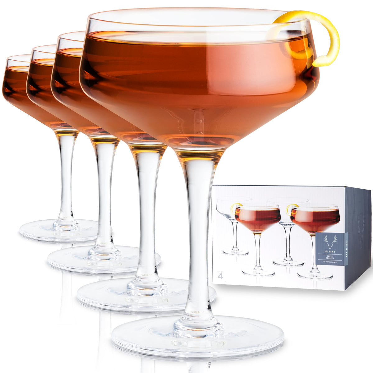 Crystal Coupe Cocktail Glasses Set of 4 M132
