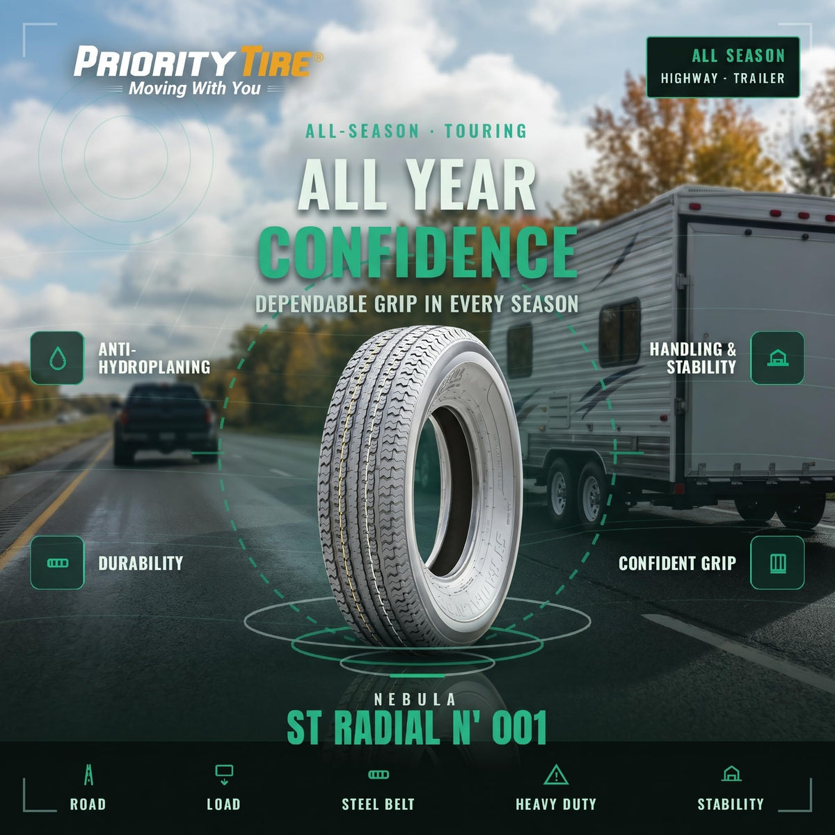 205/75R15 All Season 10 Ply Tire T103