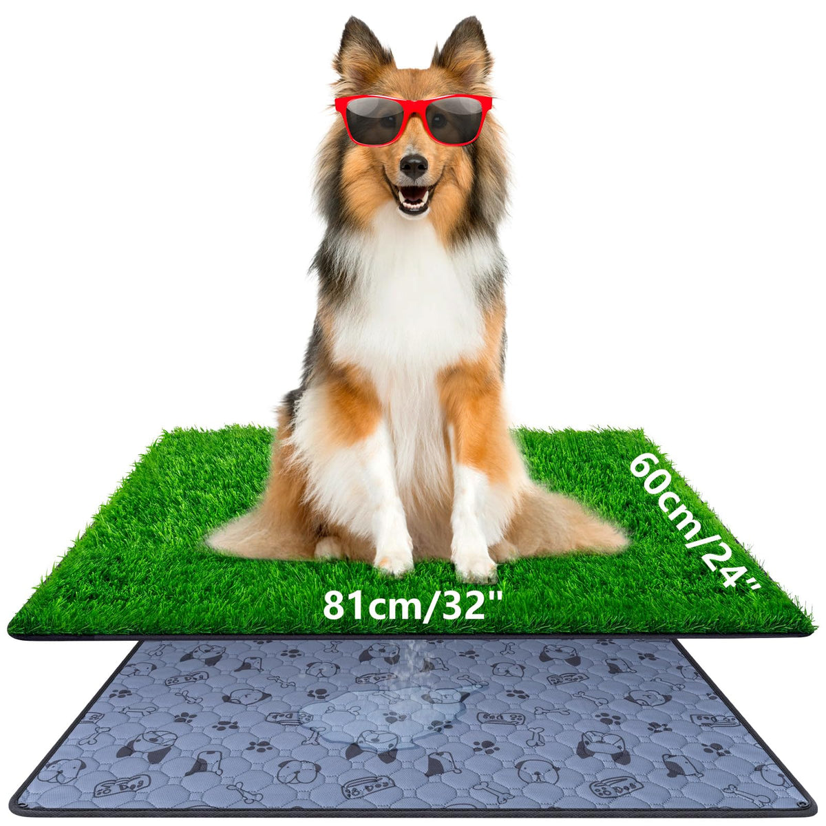 32" x 24" Washable Reusable Artificial Grass Pee Pads J14018