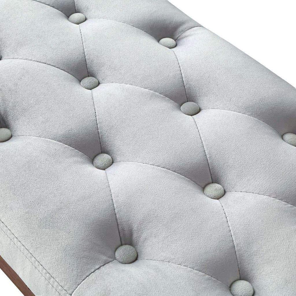 Velvet Upholstered Tufted Entryway Bench with Solid Wood Leg K739362