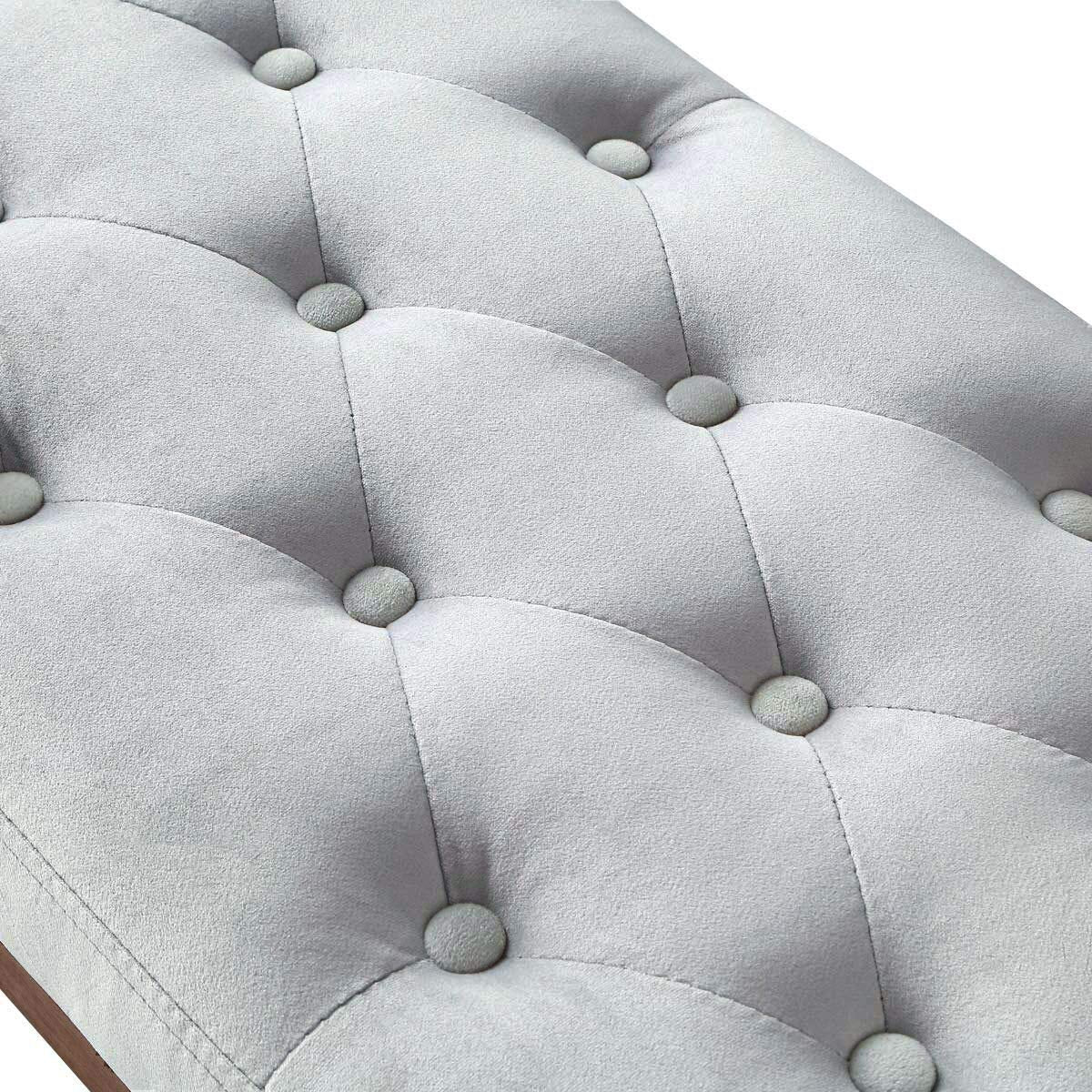 Velvet Upholstered Tufted Entryway Bench with Solid Wood Leg K739362