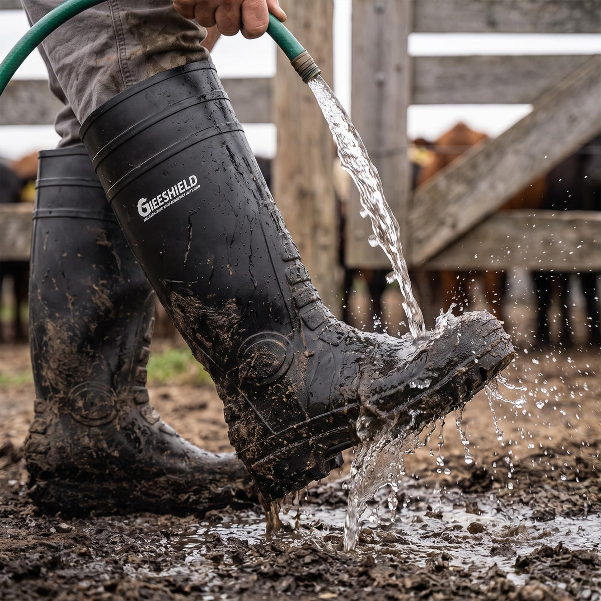 PVC Waterproof Slip-Resistant Rubber Tall Knee Boots D650221