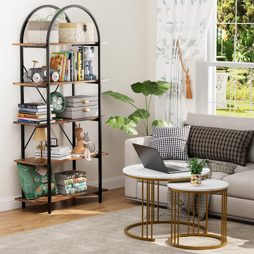5 Tier Arched Bookshelf A507