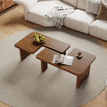 Brown Wooden L-Shape Coffee Table Set of 2 L633173