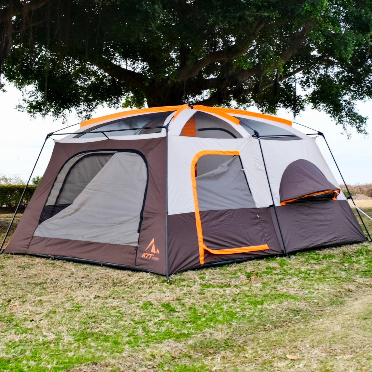 Extra Large 12 Person 2 Room 3 Door Waterproof Double Layer Cabin Tent R794288