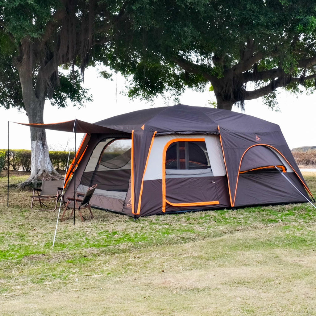 Extra Large 12 Person 2 Room 3 Door Waterproof Double Layer Cabin Tent R794288