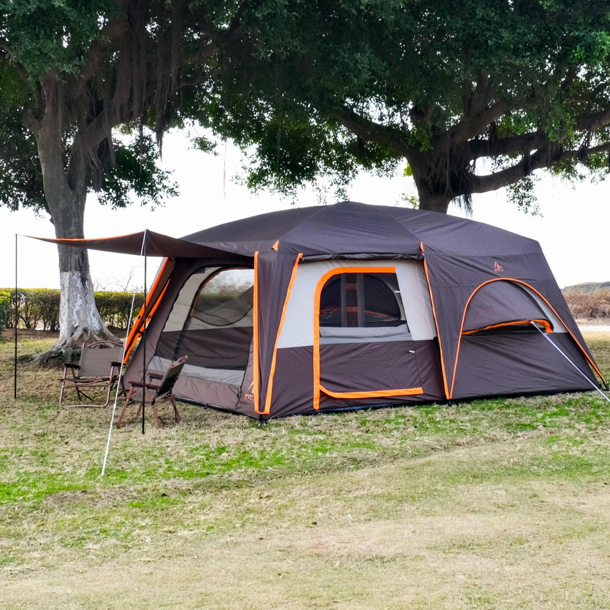 Extra Large 12 Person 2 Room 3 Door Waterproof Double Layer Cabin Tent R794288