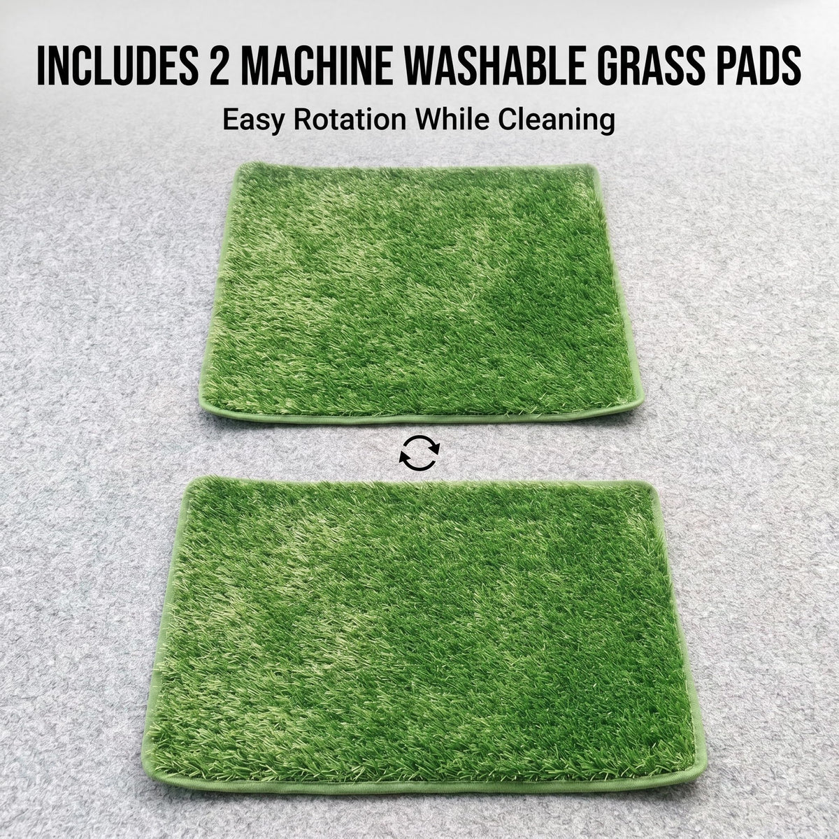 Dog Grass Pad with Tray, 2 Washable Grass Pads L8816