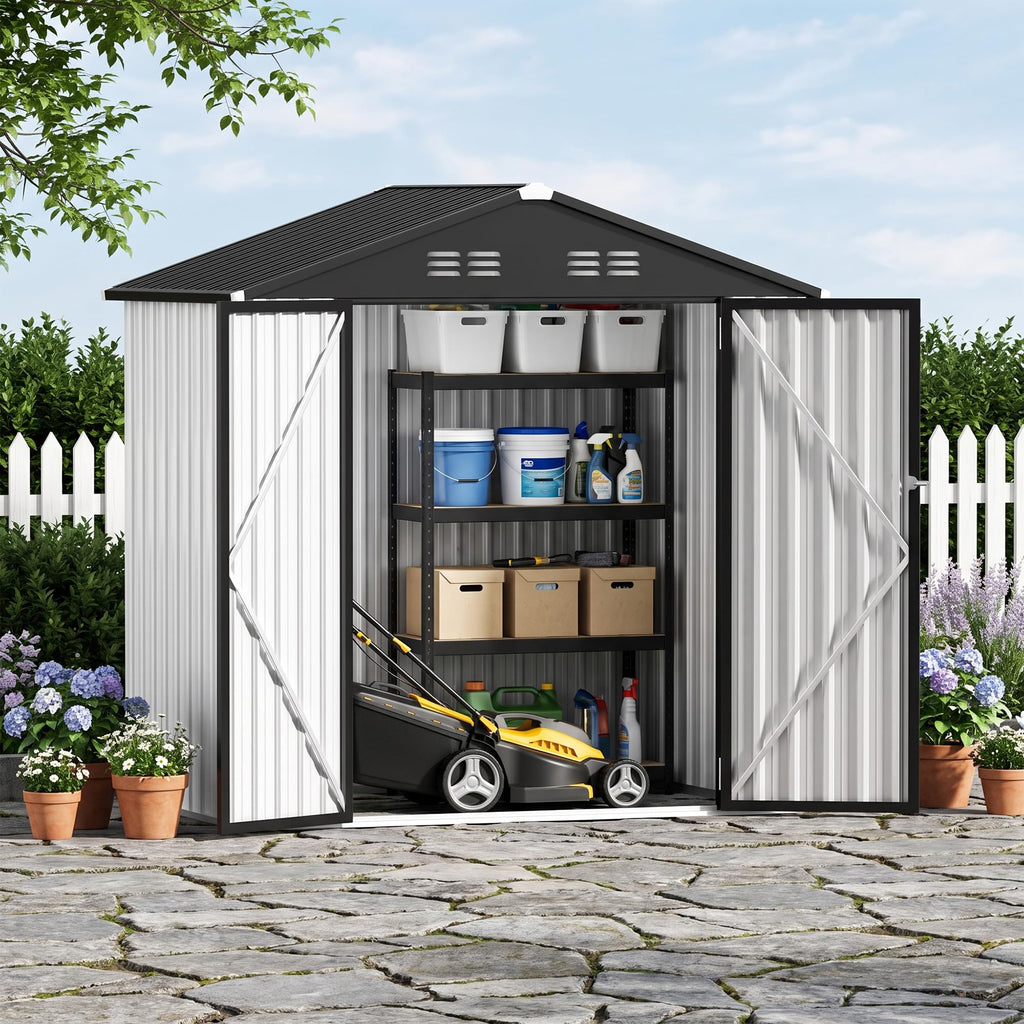 6 x 4 FT Waterproof Metal Outdoor Storage Shed C810