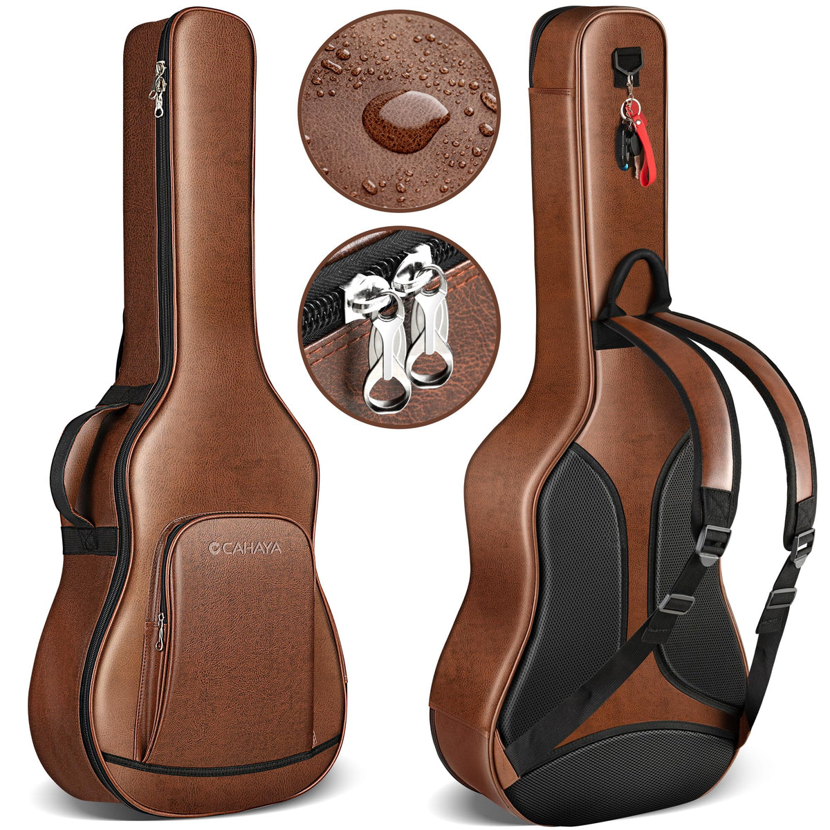 0.8in Thick Padding Waterproof Acoustic Guitar Case U21356