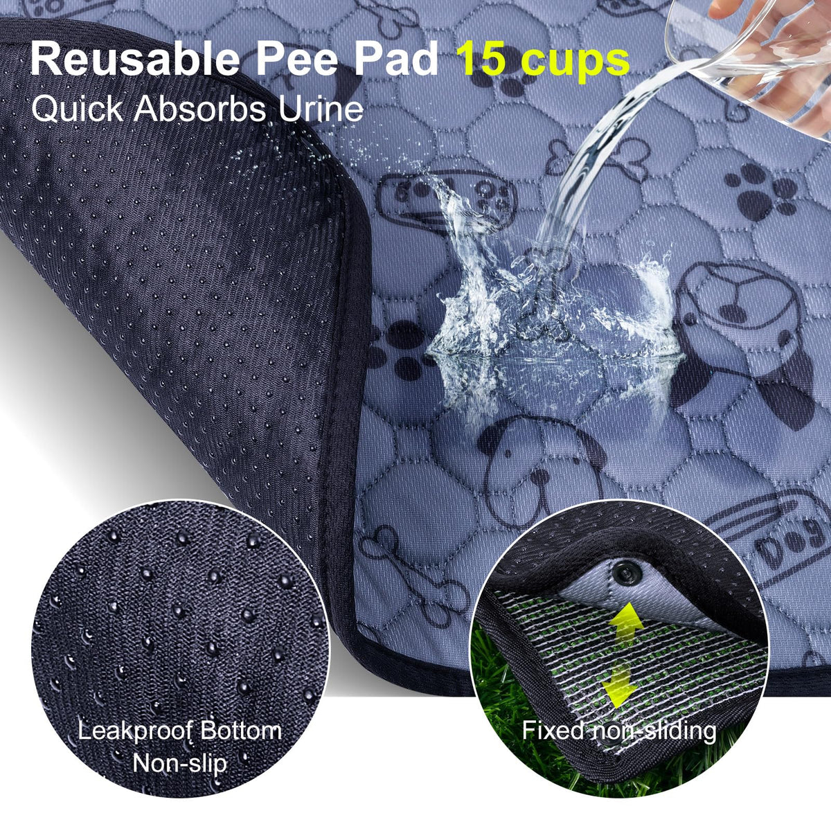 32" x 24" Washable Reusable Artificial Grass Pee Pads J14018