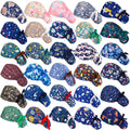30 Pcs Scrub Caps with Buttons and Ribbon W906