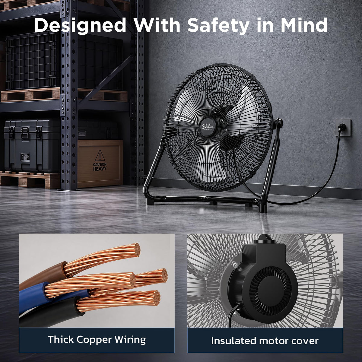 20" 3-Speed High Velocity Industrial Floor Fan, 2 Pack U6486