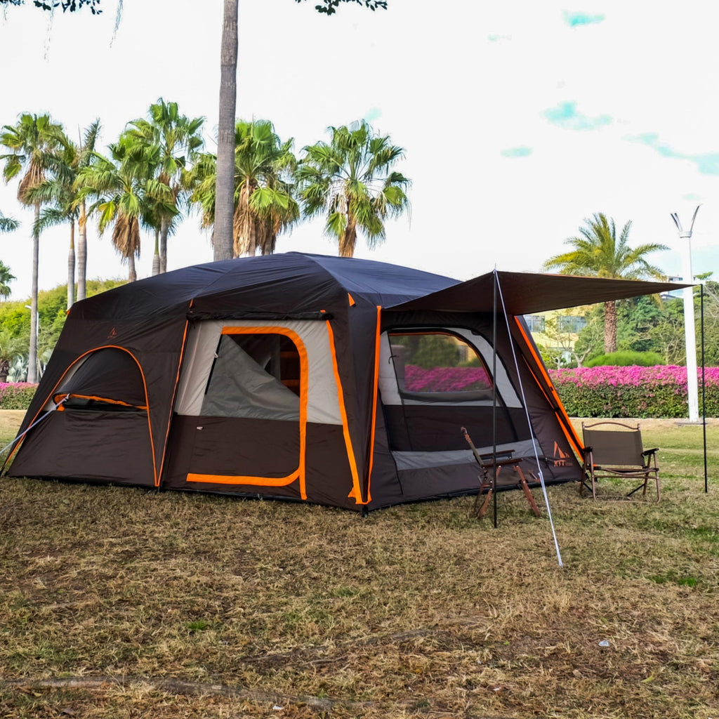 Extra Large 12 Person 2 Room 3 Door Waterproof Double Layer Cabin Tent R794288