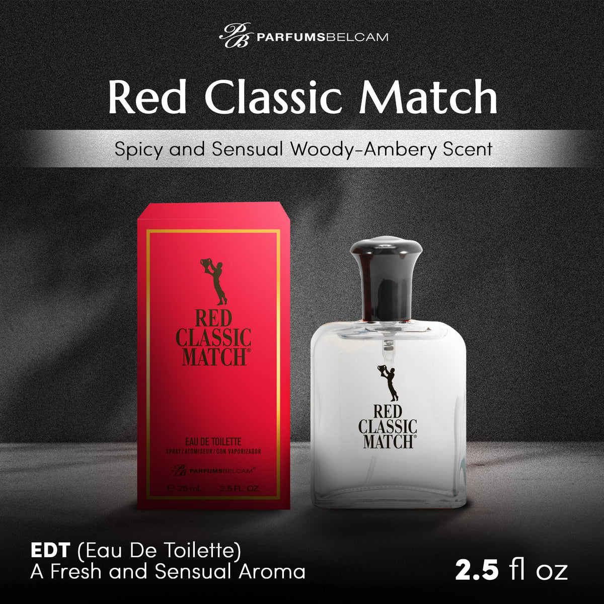 Eau de Toilette Spicy Woody Amber Fragrance 2.54 Fl Oz X23335
