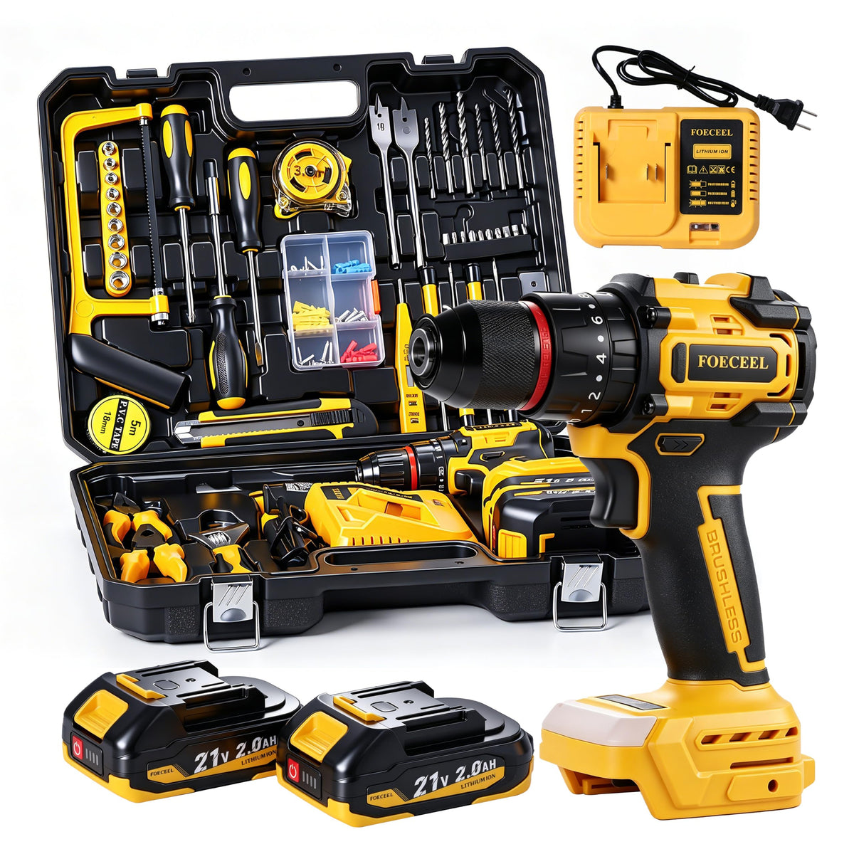 21V Brushless Cordless Drill Set P6338