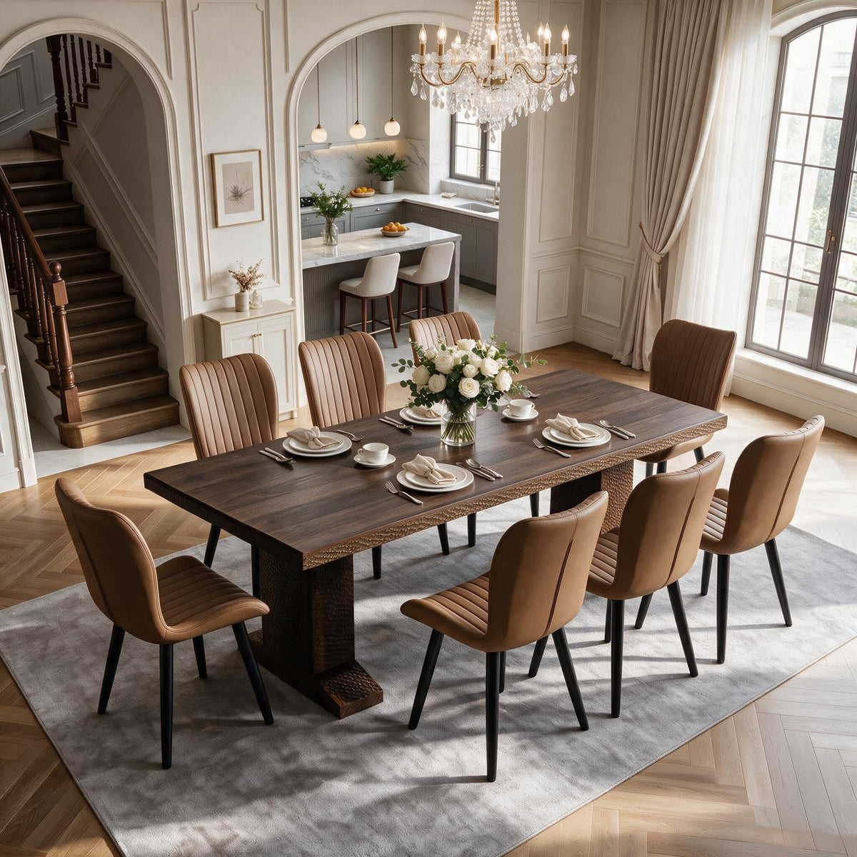 Extendable Dining Table Set for 8 S6999
